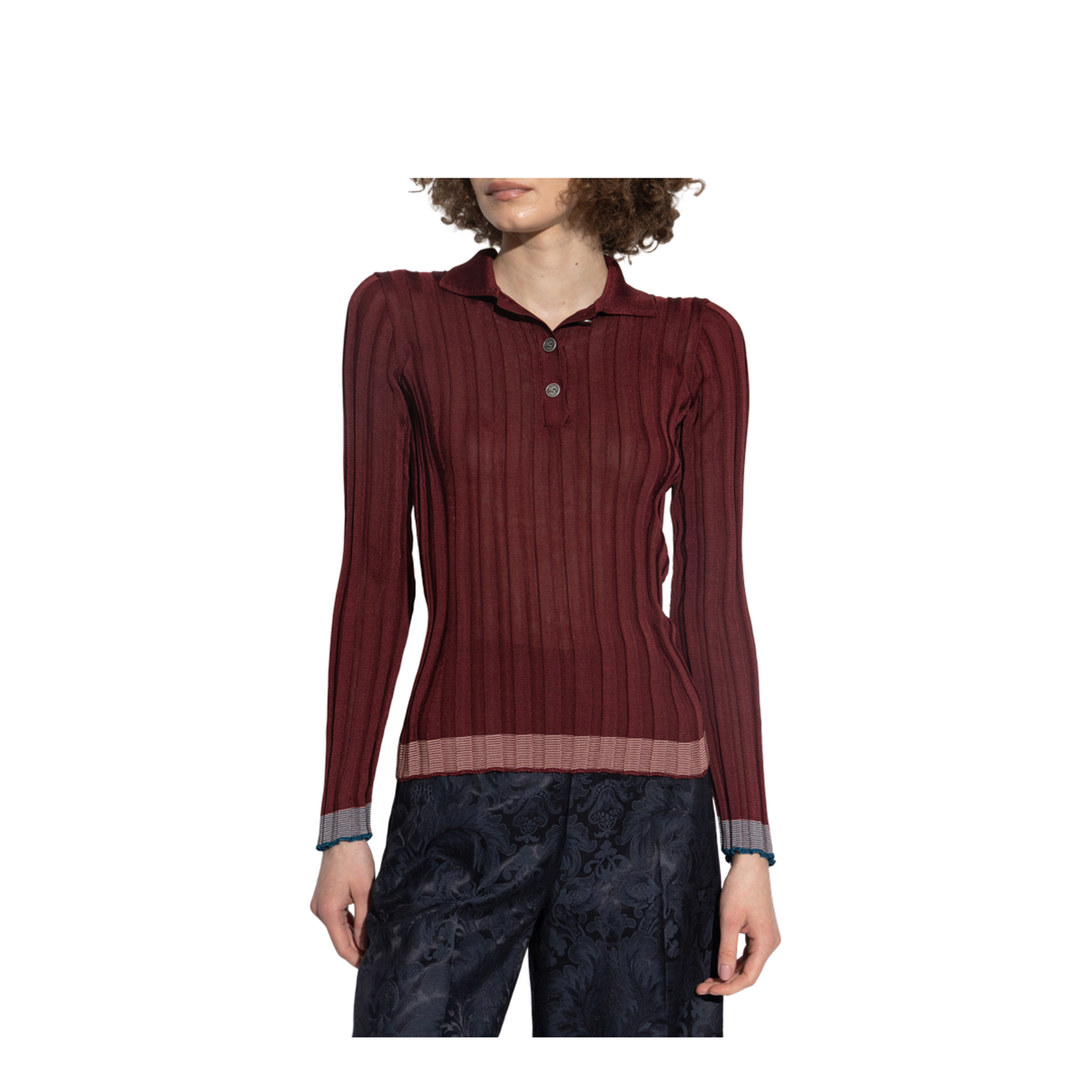 Aubergine Viscose Polo Shirt