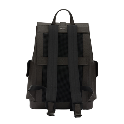 Double Pocket Leather Backpack