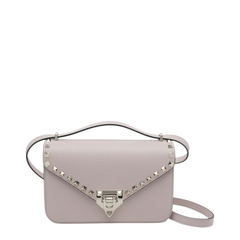 Rockstud Small Grainy Calfskin Shoulder Bag - Ivory