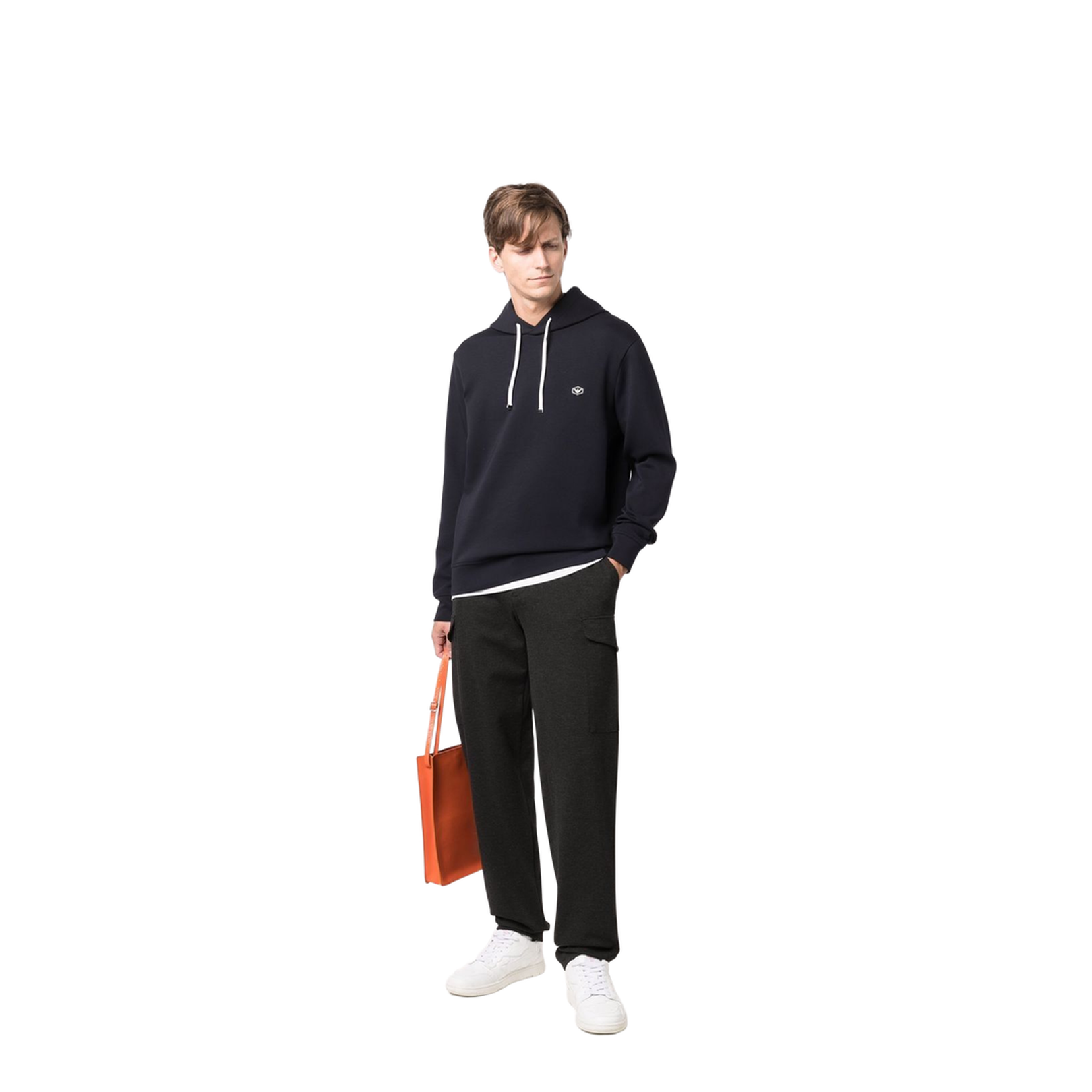 Hooded Sweatshirt with Micro Logo Patch