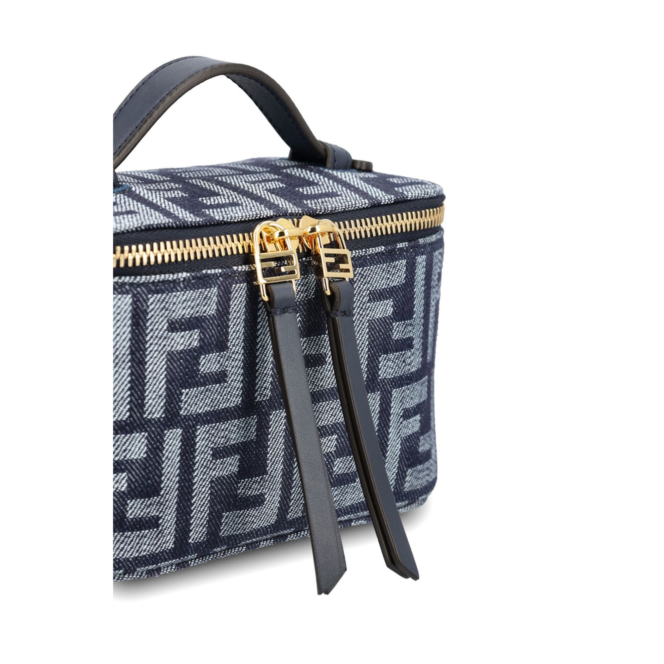 Vanity Mini Denim-Effect FF Jacquard Mini Bag - Dark Blue