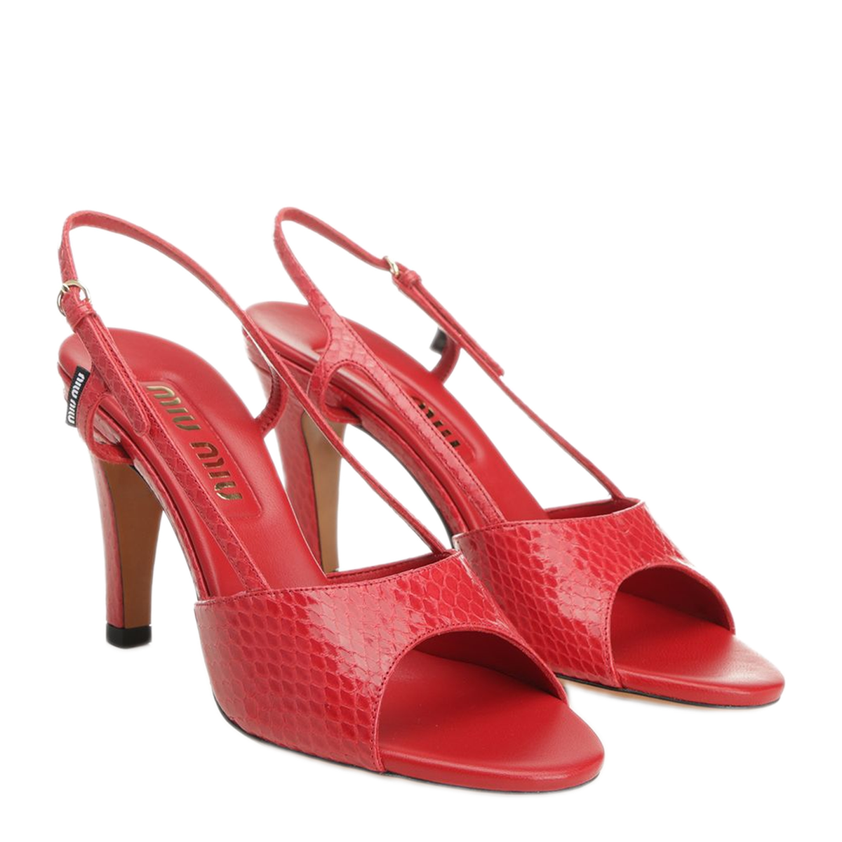 MAYFEYR - Miu Miu - Leather Slingback Sandal Open Toe - 5X547EF0850XPF0011