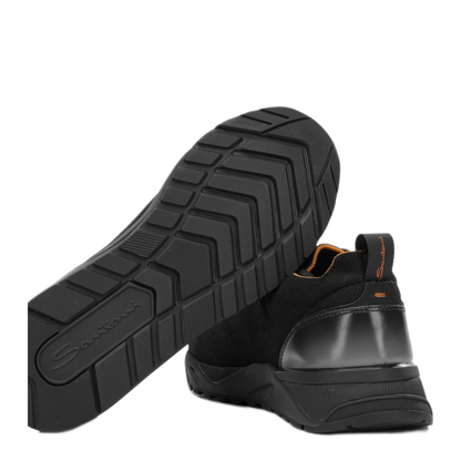MAYFEYR - Santoni - Low Top Sneakers Made Of Mesh And Leather - MBIO21601NERNHODN01N01