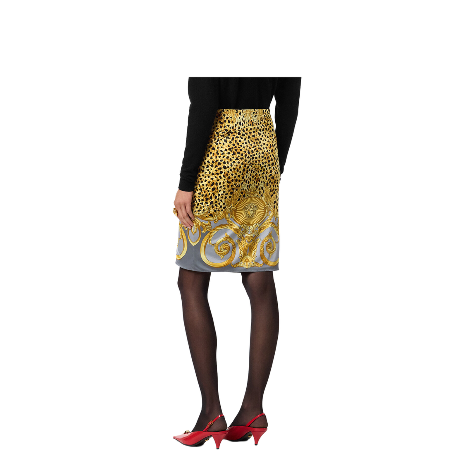 Skirt Cheetah Foulard On Responsible Heavy Viscose Liquid Jersey
