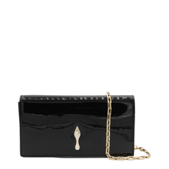 Bettina Patent Calf Leather Clutch - Black