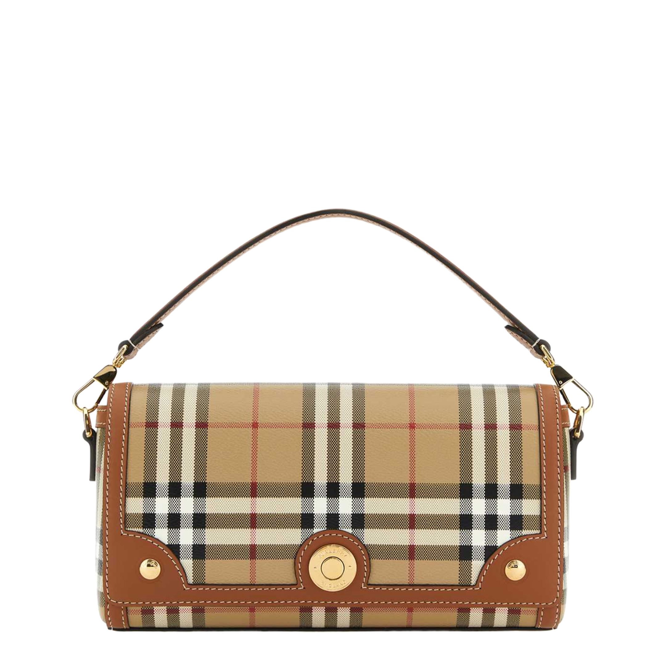 Printed Canvas and Leather Note Handbag