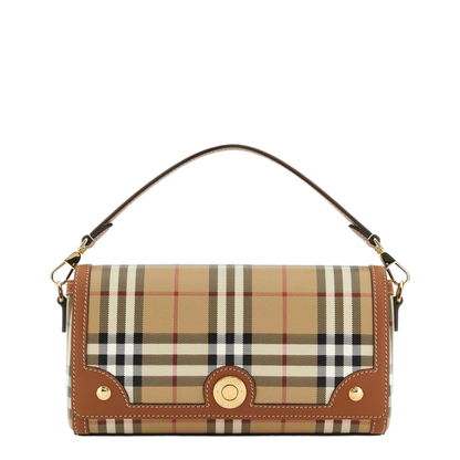 Printed Canvas and Leather Note Handbag