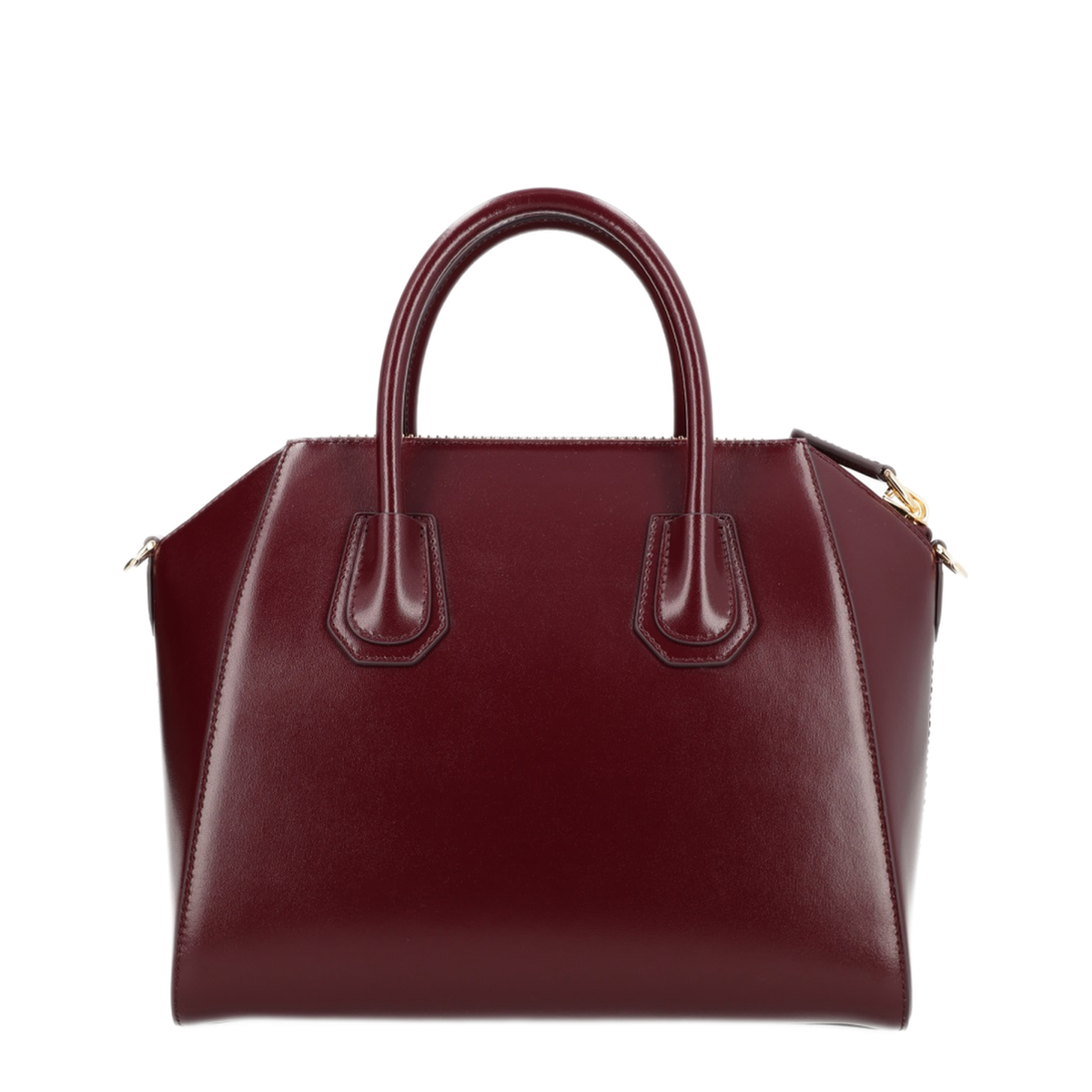 Antigona Small Calfskin Box Leather Top Handle Bag - Burgundy