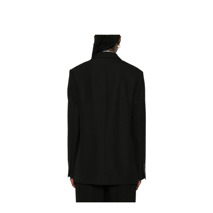 Wool Blend Single-Breasted Blazer Jacket