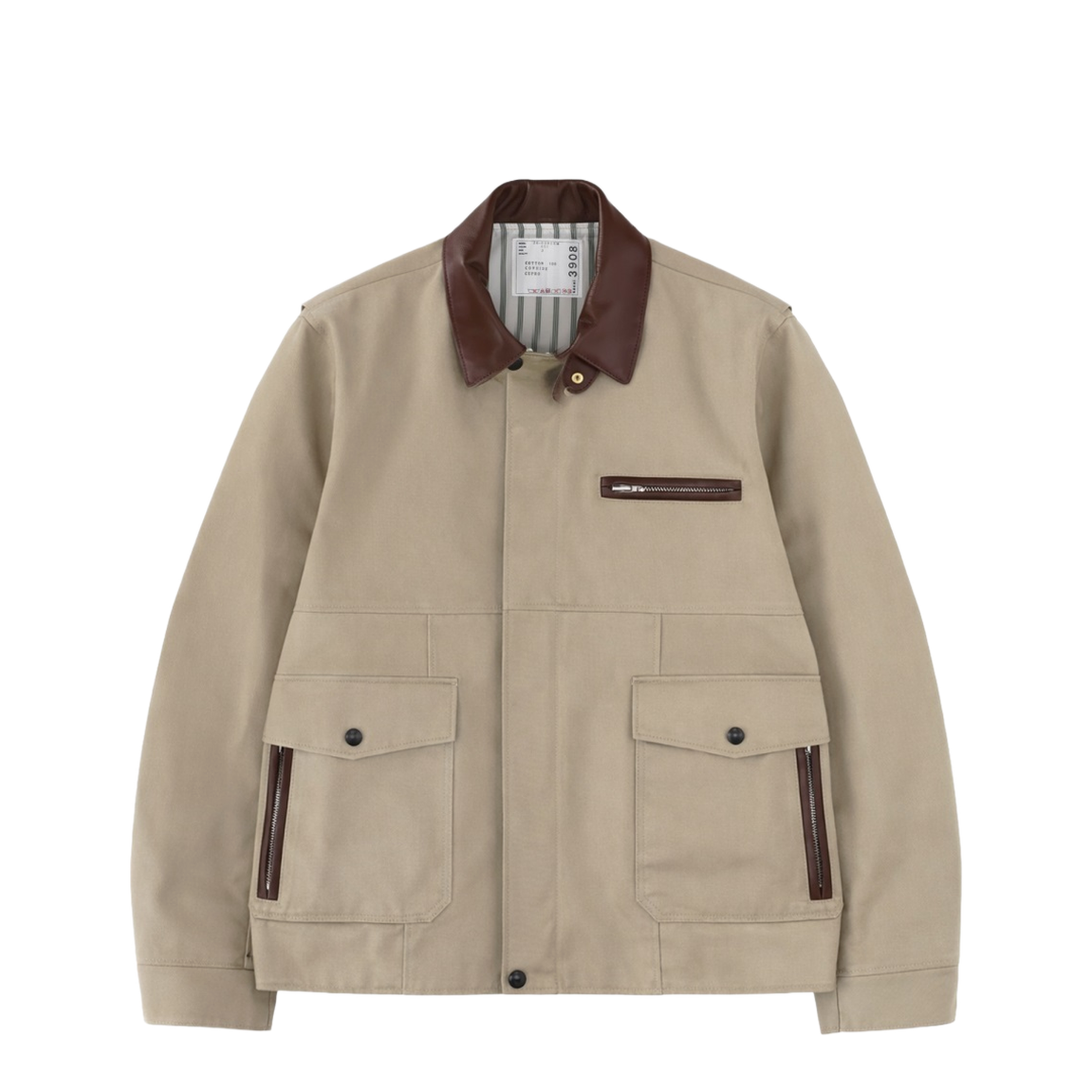 Jacket with Leather Collar