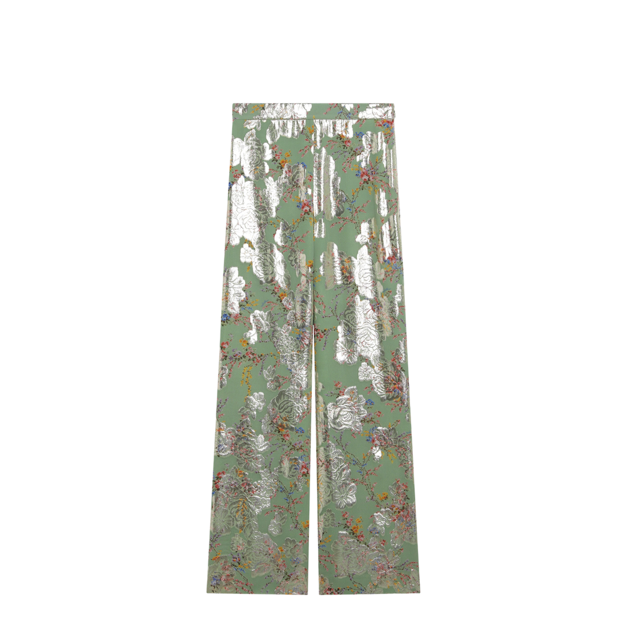 MAYFEYR - Valentino - Silk Trousers With All-Over Print In Green - 8B0RB715A724JS