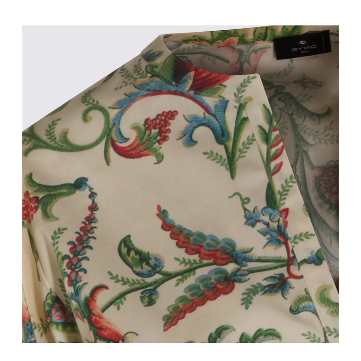 Cotton Blouse with Floral Motif