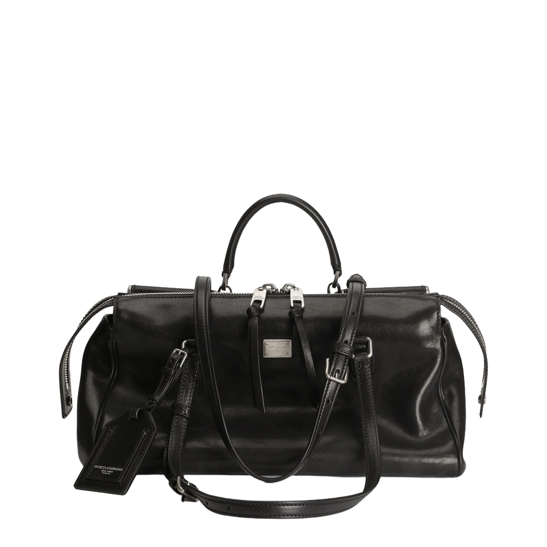 Vittoria Medium Calfskin Top Handle Bag - Black