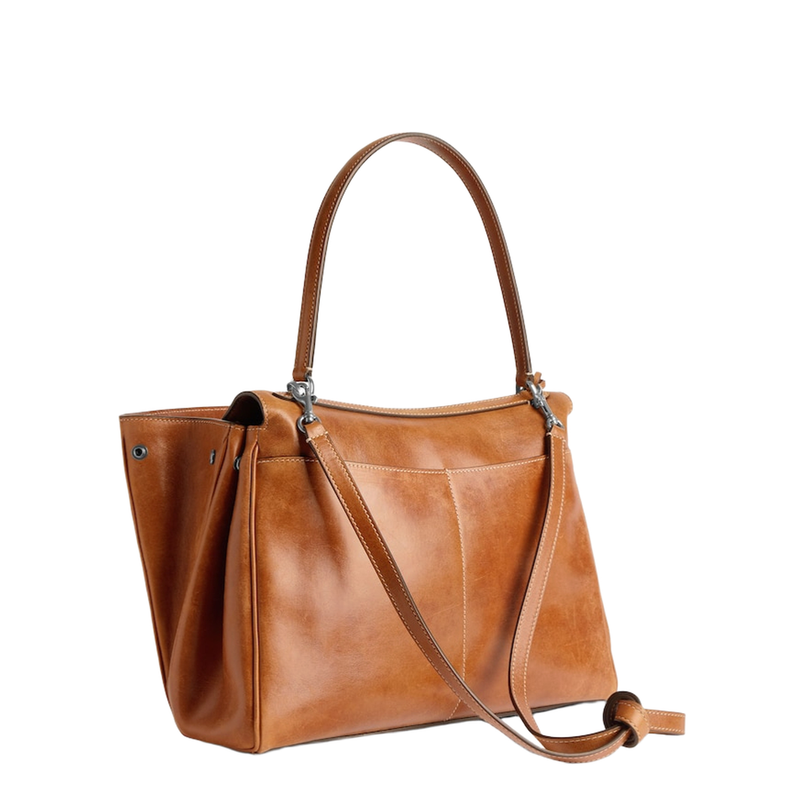 Caramel Leather Medium Rodeo Handbag