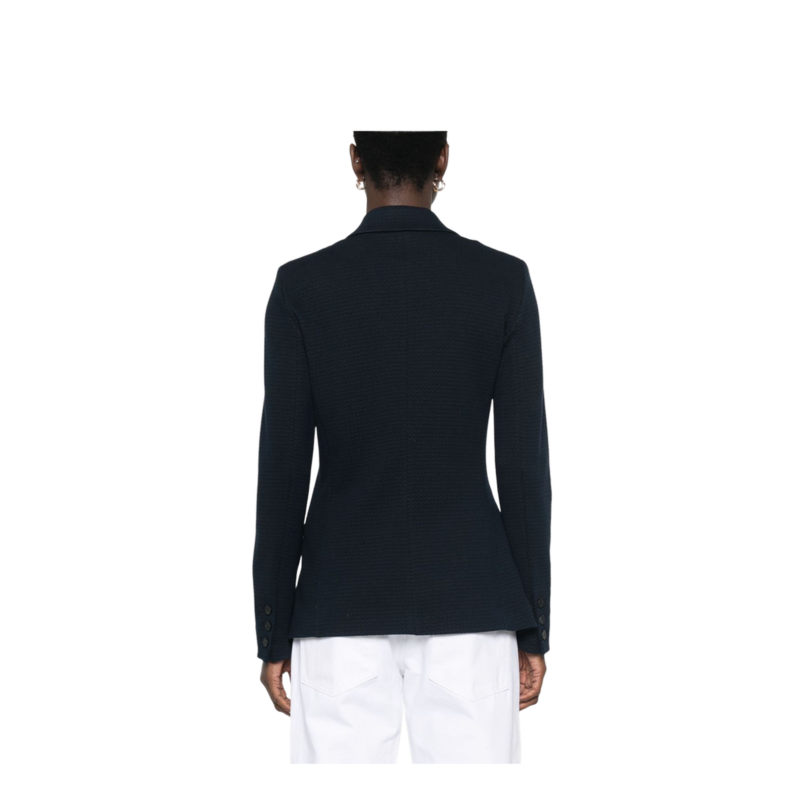 Icon Single-Breasted Jacket in Embossed Jacquard Knit