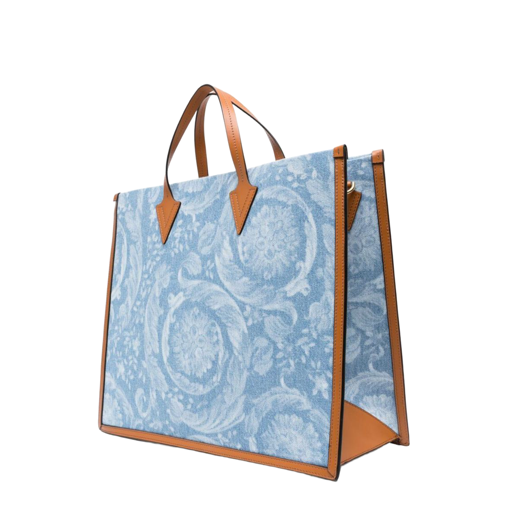 Denim Allover Logo Tote