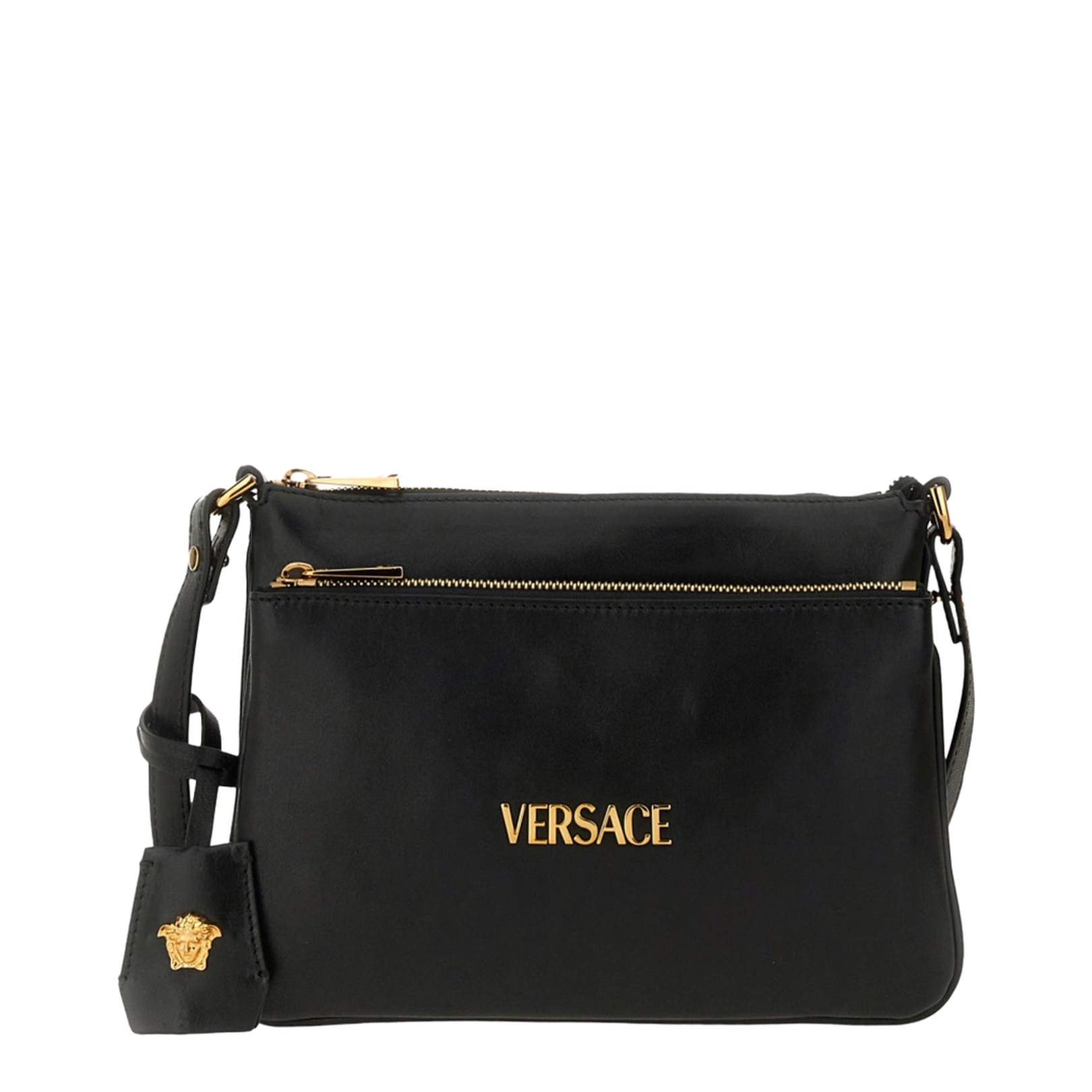 Logo-Lettering Zipped Shoulder Bag