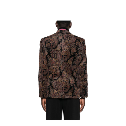 Paisley-Print Corduroy Blazer