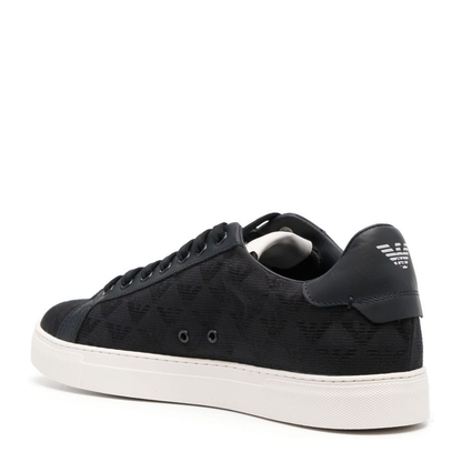 Nylon Sneakers with Jacquard All-Over Eagle