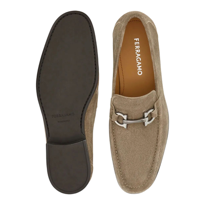 MAYFEYR - Ferragamo - Suede Loafers With Gancini Buckle - 0294570789601