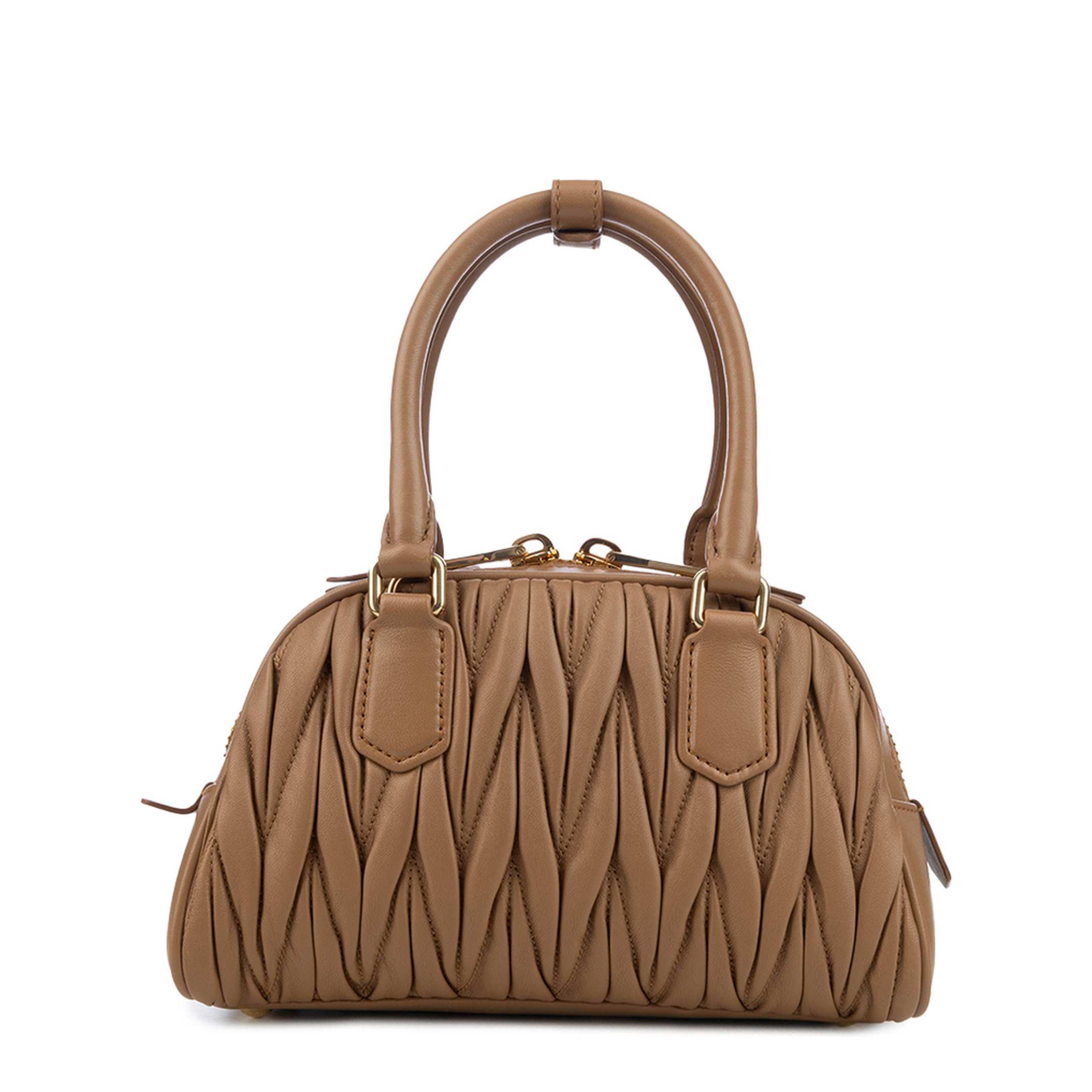 MAYFEYR - Miu Miu - Camel Nappa Leather Arcadie Handbag - 5BB191VOLOAN88F098L