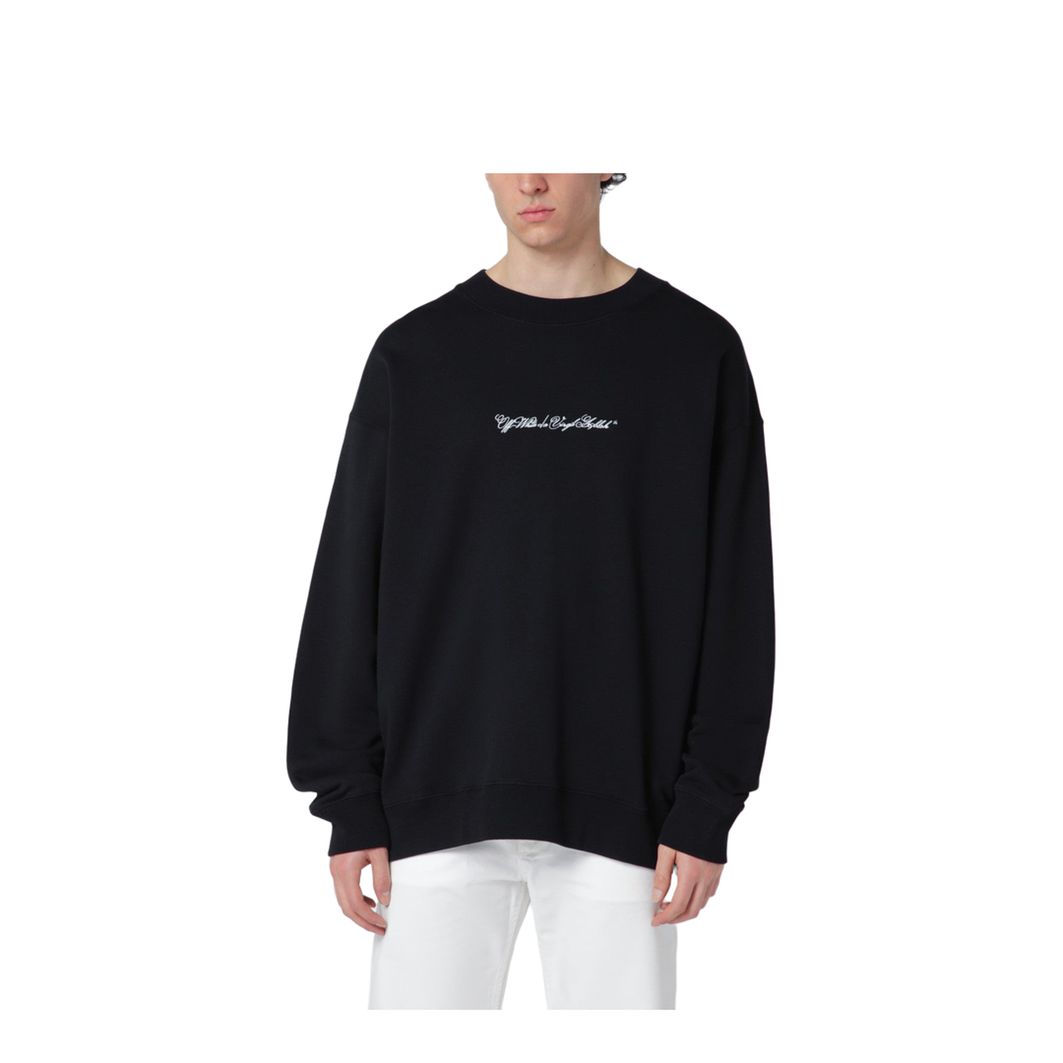 MAYFEYR -  - Black Script Arrow Diagonal Skate Sweatshirt - OMBA054S26FLE0010001