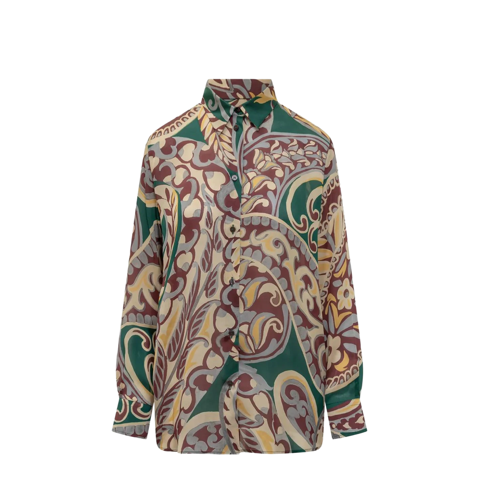 Paisley-Print Silk Shirt