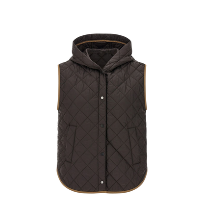 Padded Vest Nylon Brown