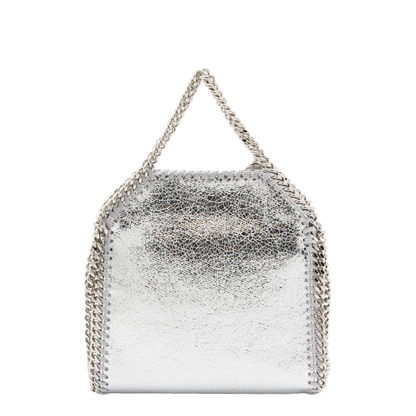 Falabella Tiny Cracked Metallic Polyester Tote Bag - Silver