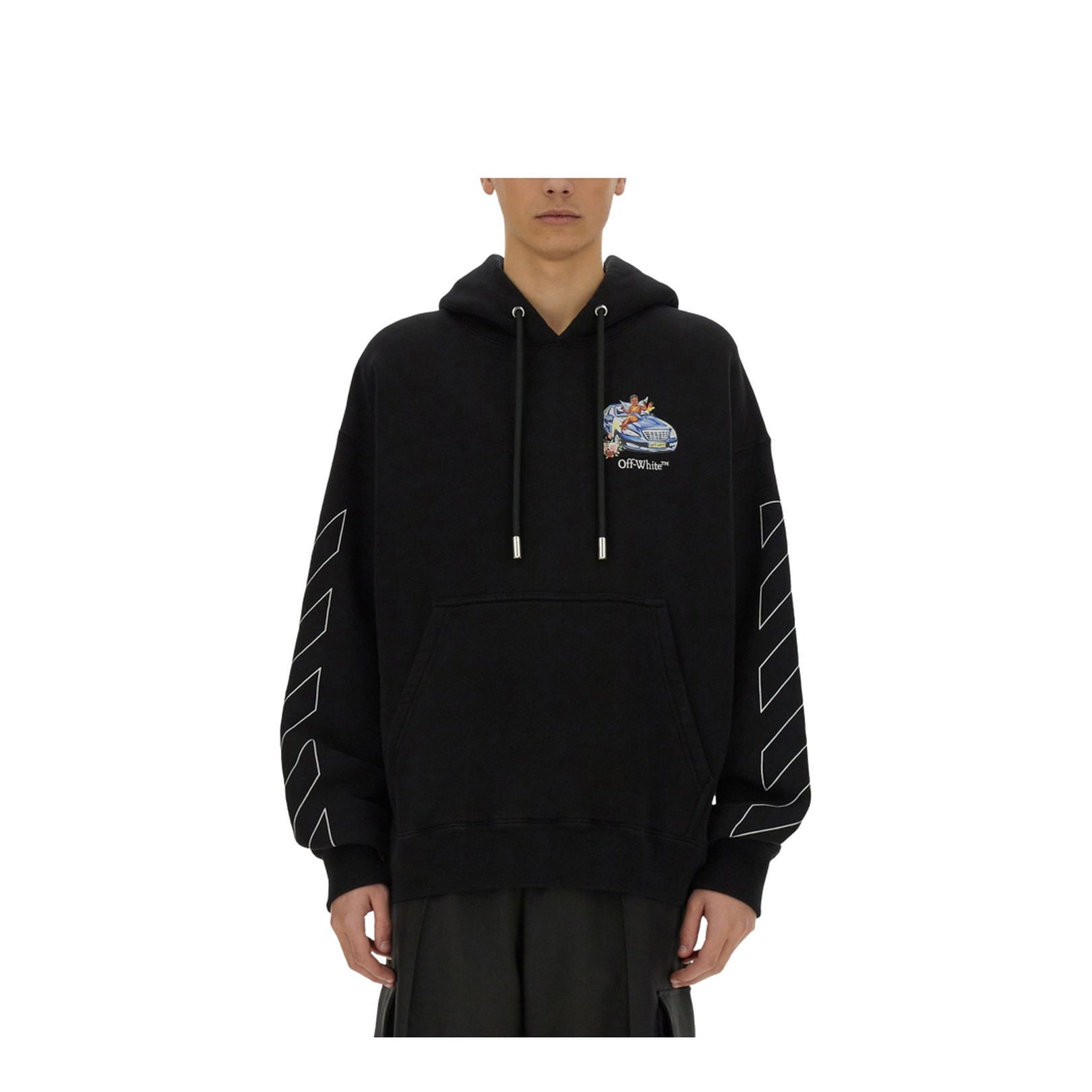 Fresco Arrow Skate Hoodie Black & White