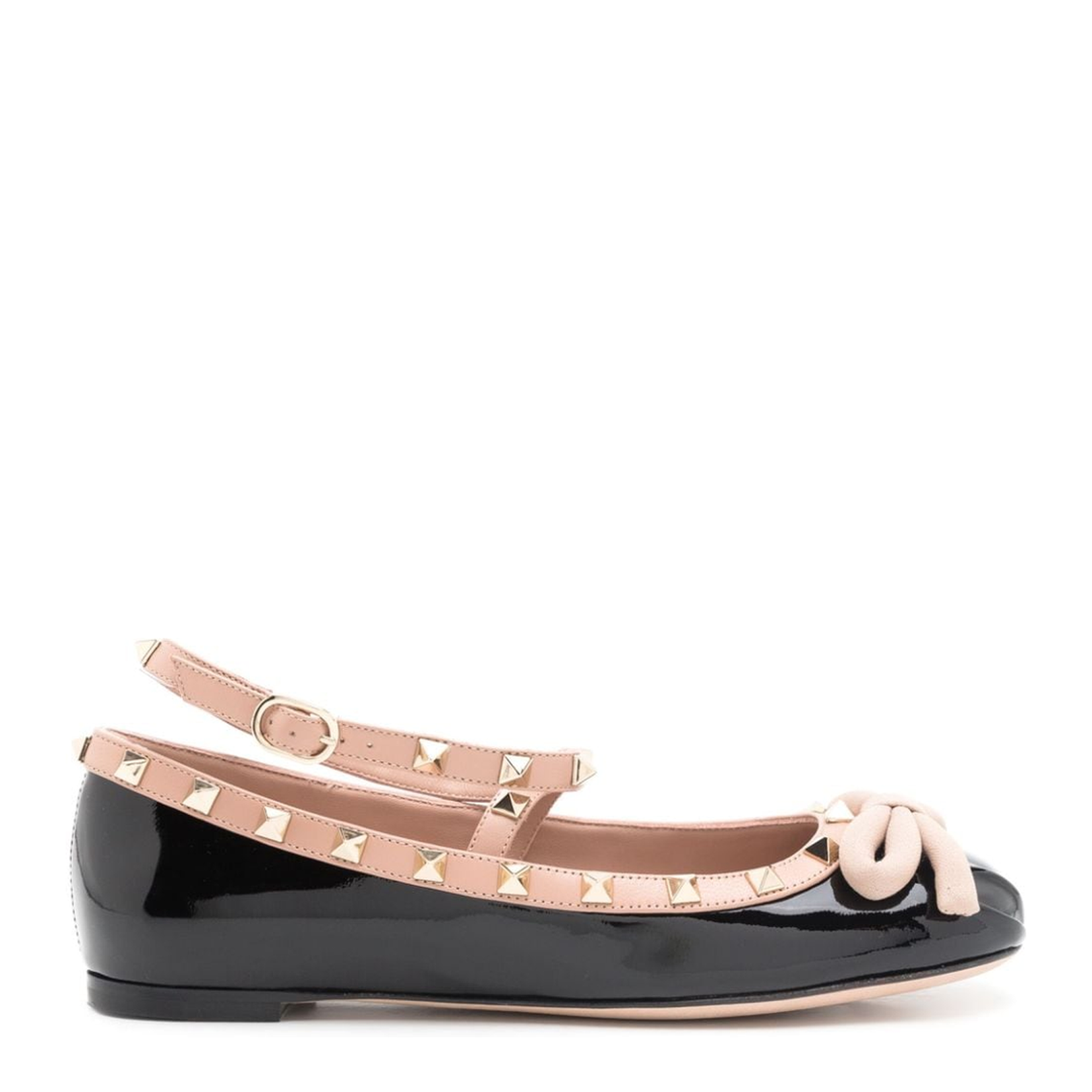 Rockstud Patent Leather Ballet Flats