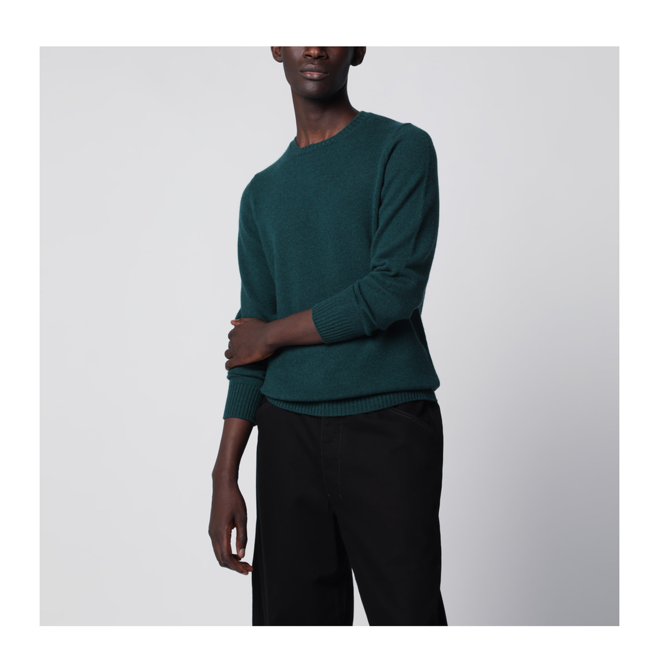 MAYFEYR - Drumohr - Dark Green Cashmere Crew Neck Sweater - D7K103WS490