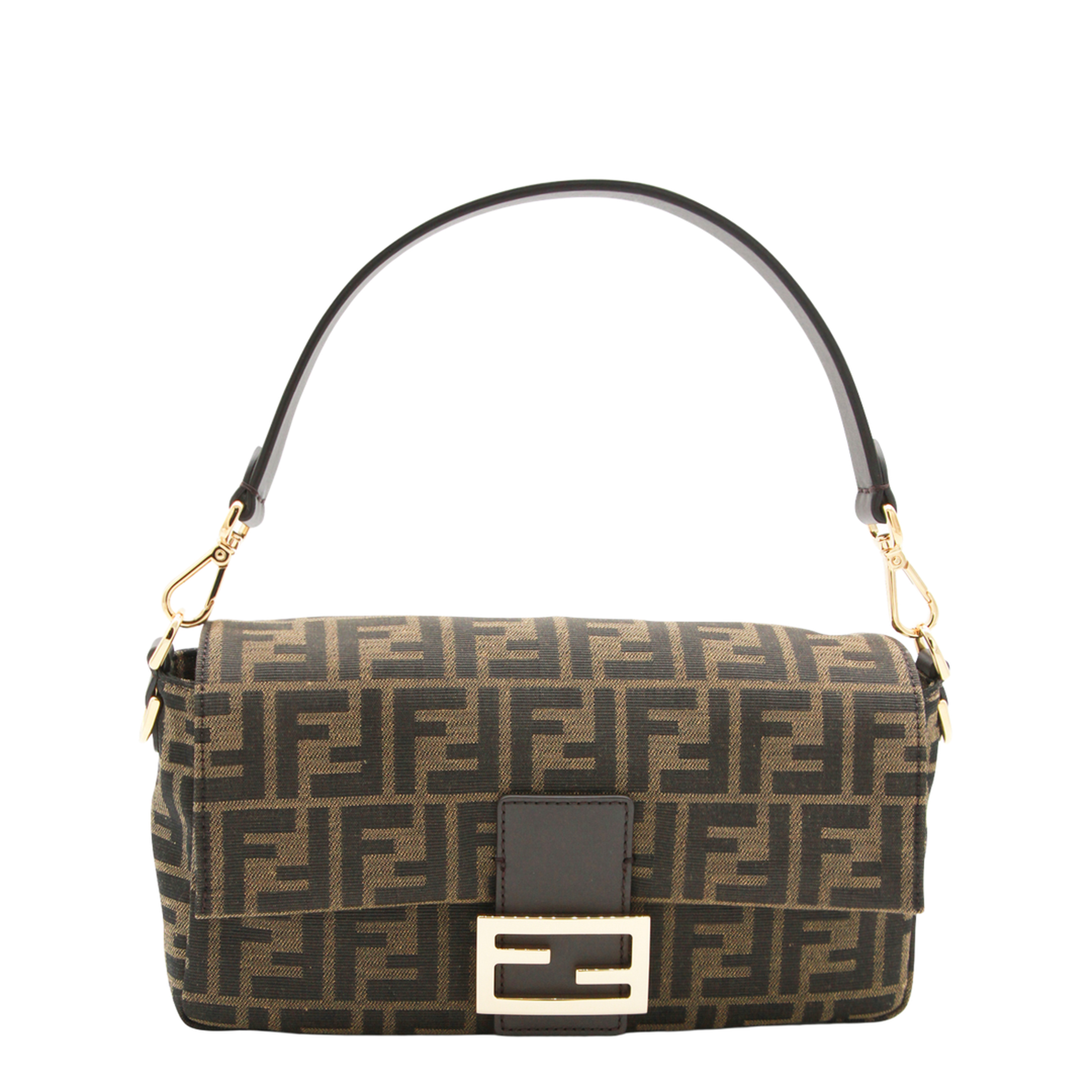 Baguette Medium FF Jacquard Shoulder Bag - Tobacco Brown