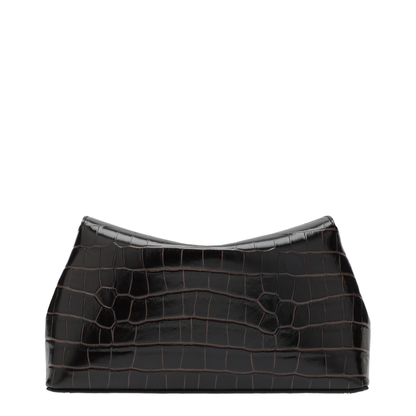 MAYFEYR - Toteme - Brown T-Lock Clutch In Crocodile-Embossed Leather - 243-WAL944LE0076034