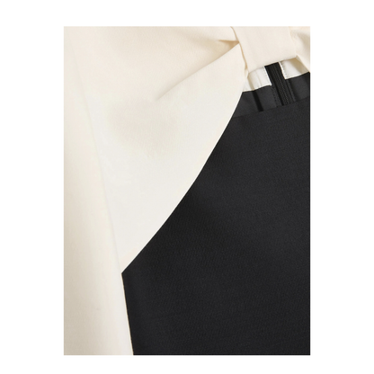 MAYFEYR - Valentino - Crepe Couture Short Dress With Bow And Contrasting Sleeves - BVAJ061CF