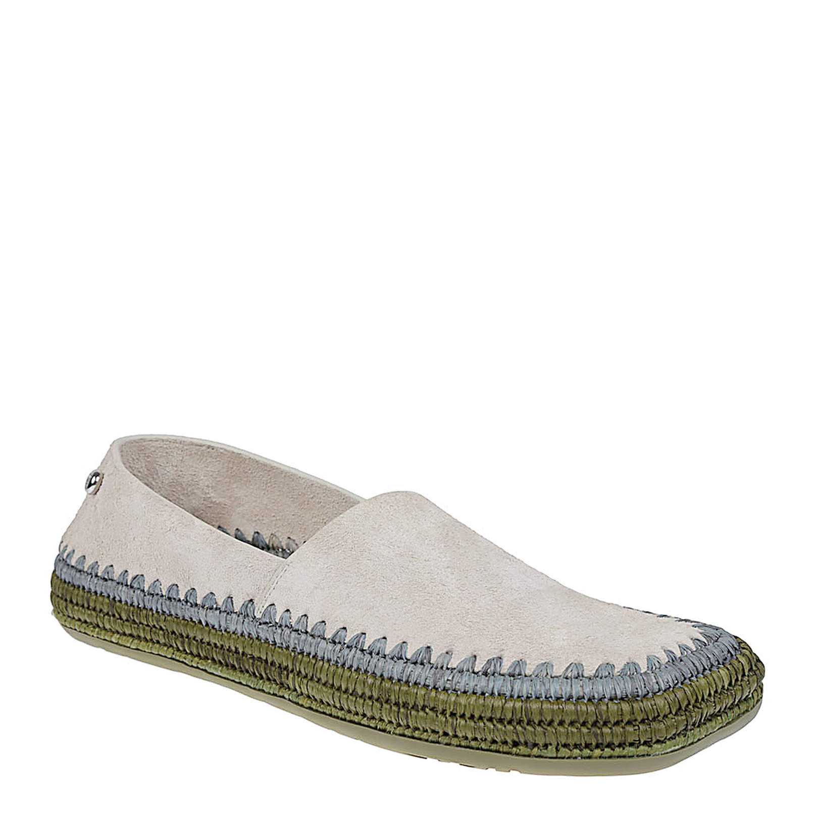 Rio Slipper in Suede and Raffia