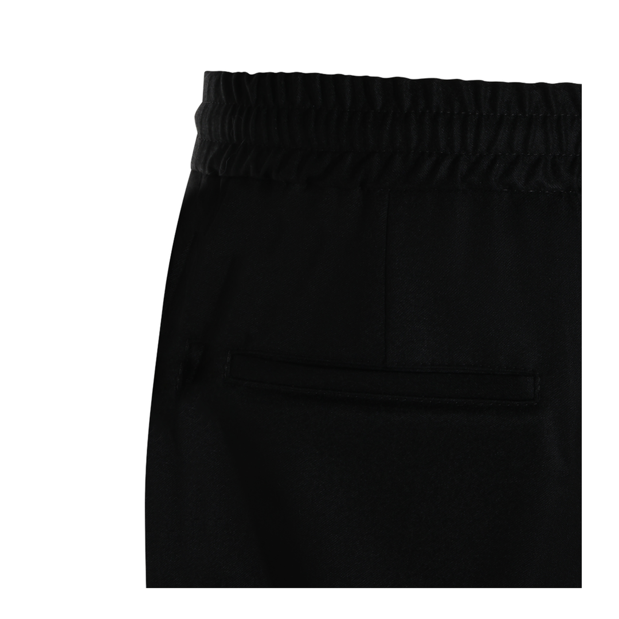 Leisure fit trousers in virgin wool flannel with drawstring and double darts