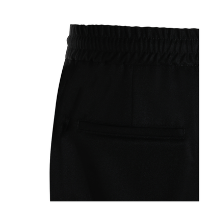 Leisure fit trousers in virgin wool flannel with drawstring and double darts