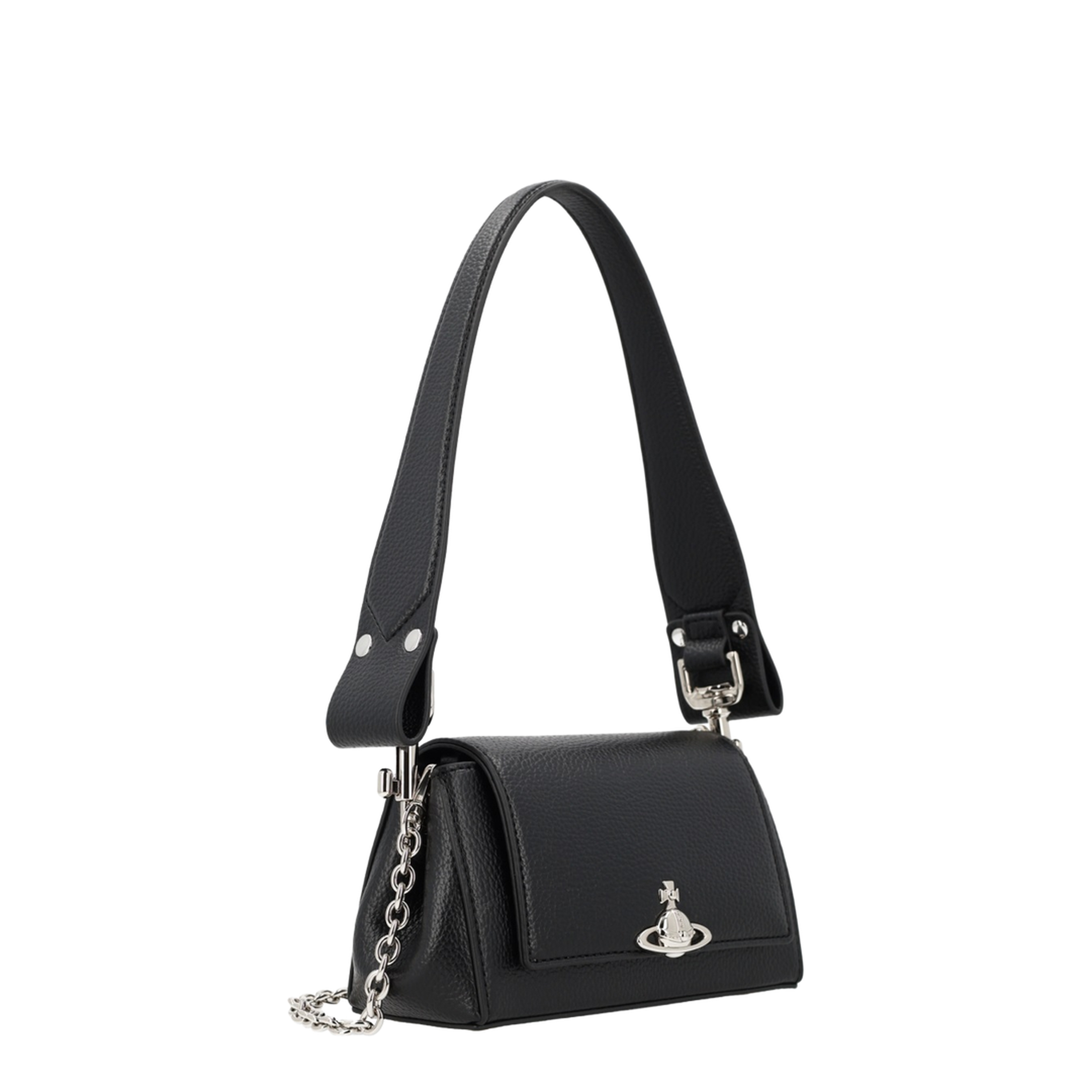 Hazel Polyurethane Shoulder Bag - Black