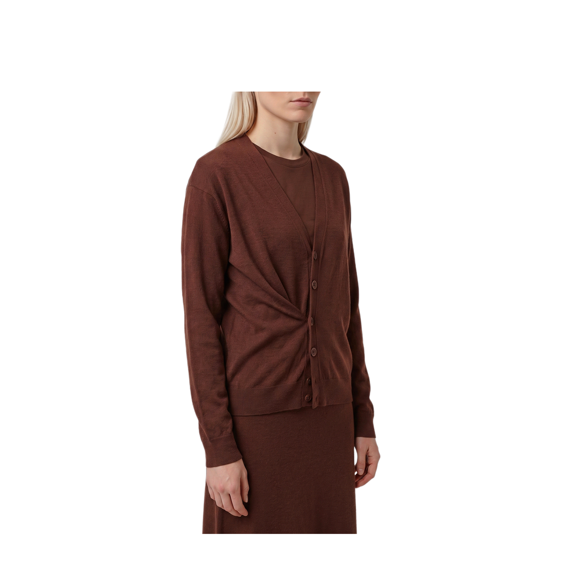 MAYFEYR - Lemaire - Acajou Relaxed Twisted Cardigan - PO0052LK1063RE401