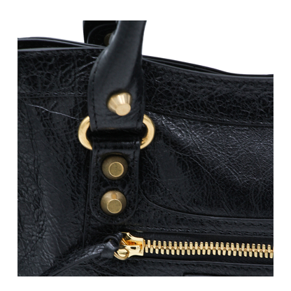 Le City Small Arena Storico Lambskin Shoulder Bag - Black