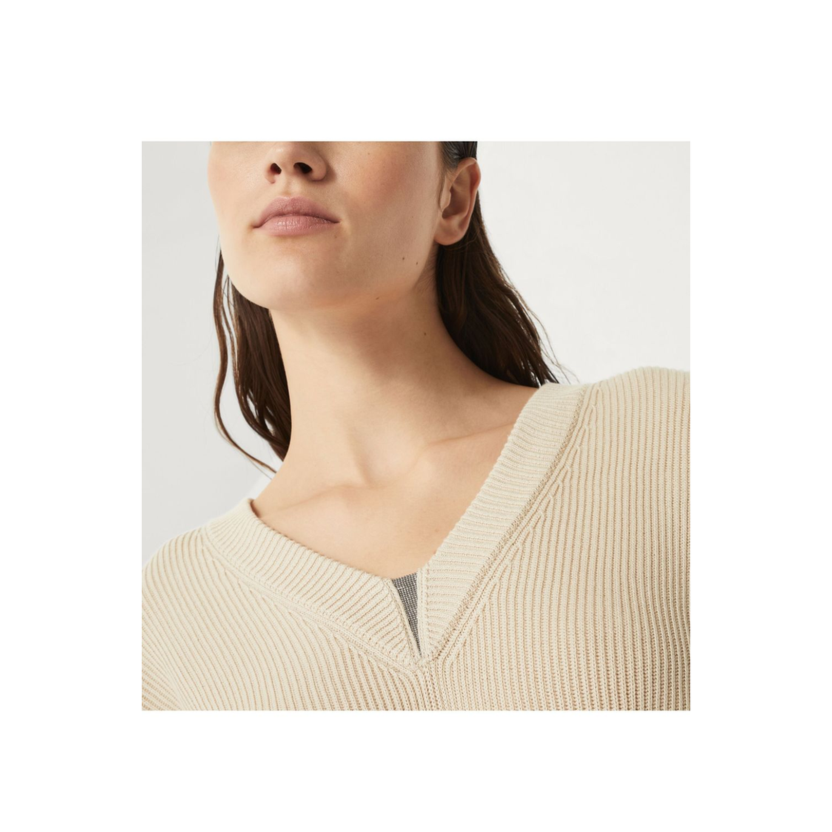 Cotton V-Necked Sweater