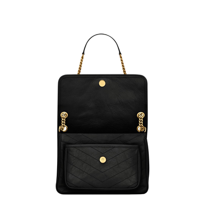 Niki Leather Shoulder Bags - Black