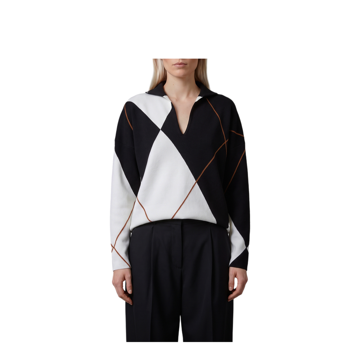 MAYFEYR - Max Mara - Sala Soft Sweater In Argyle Wool Yarn - 262136623260012030F010