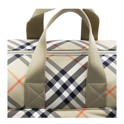 Polyamide Zipped Checked Changing Bag - Beige