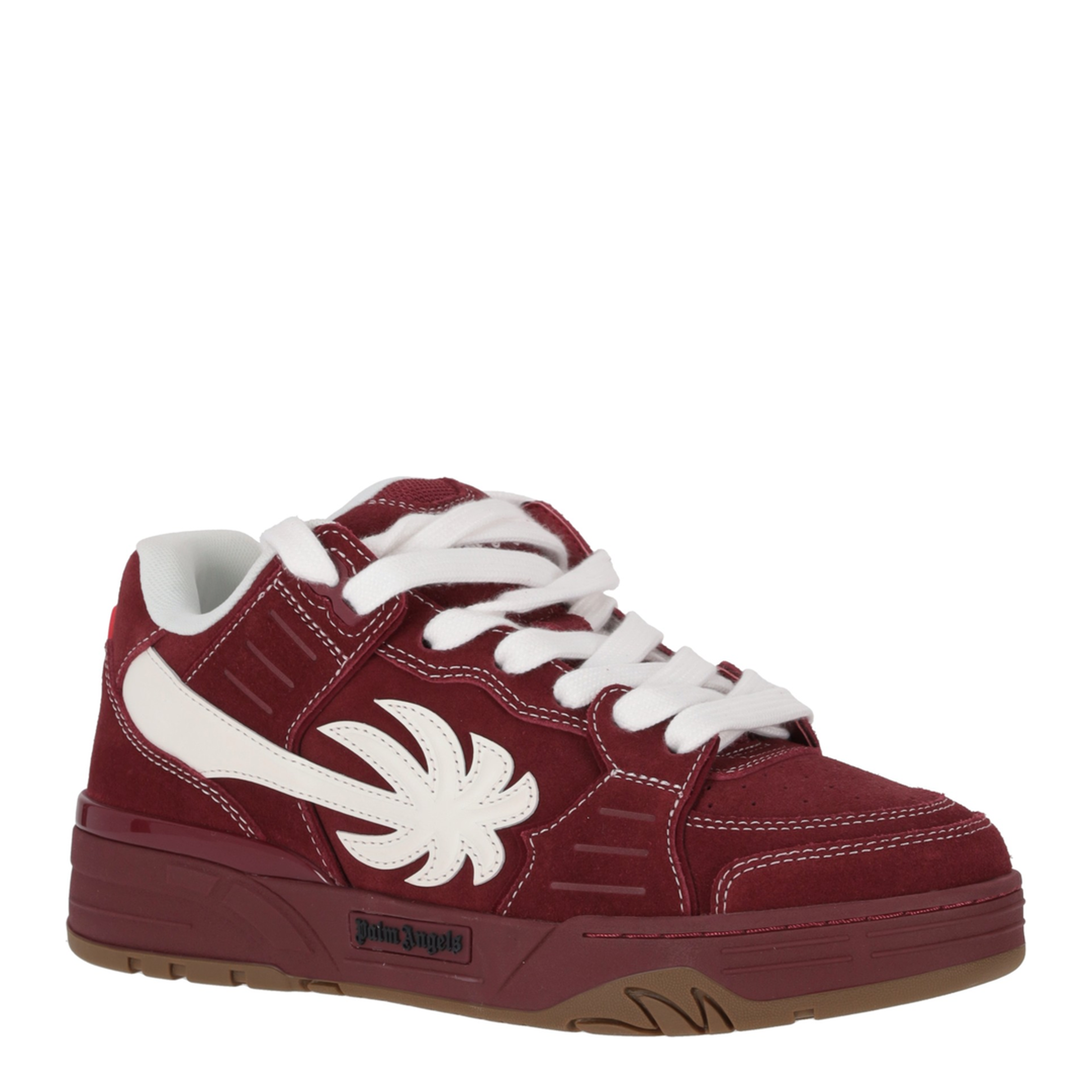 MAYFEYR - Palm Angels - Venice Sneakers Suede Burgundy - White - PMIA101F25LEA0032801
