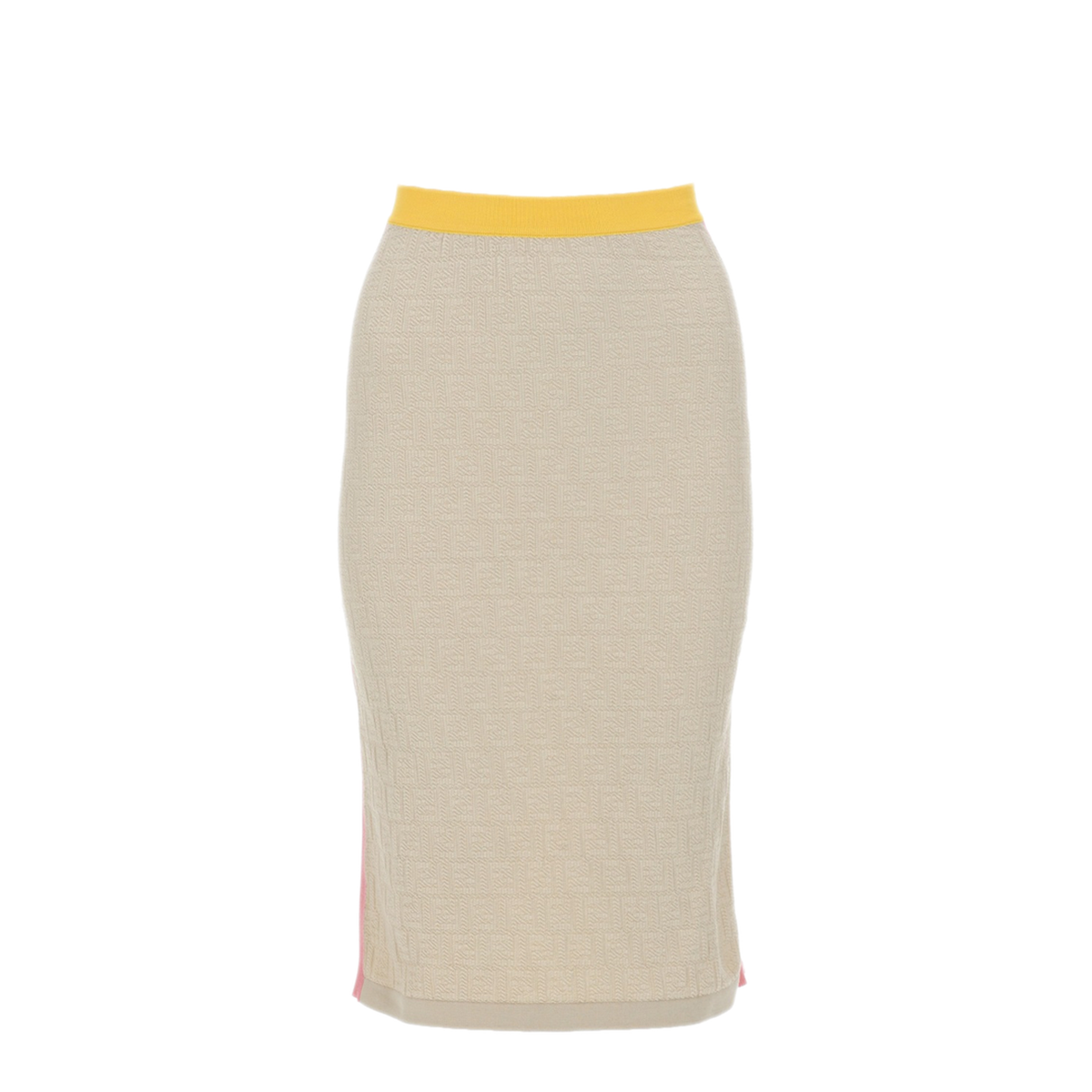 Light Beige Cotton And Silk Skirt