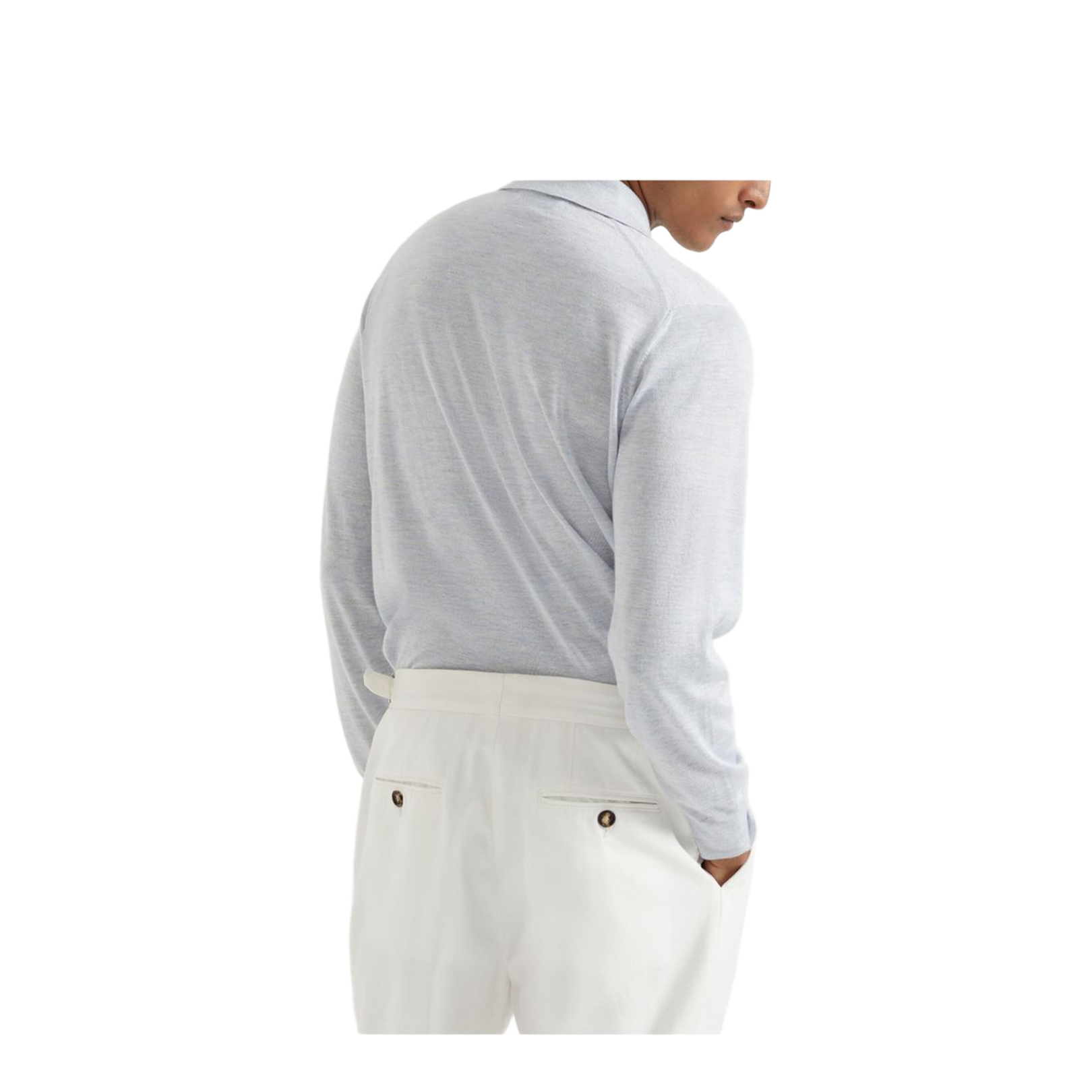 Lightweight Cashmere Silk and Linen Knit Polo Shirt
