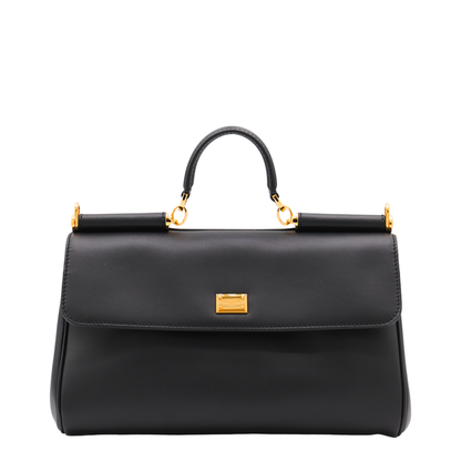 My Sicily handbag in plongé calfskin in Black
