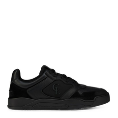 Black Perforated Toe Lace Up Sneakers